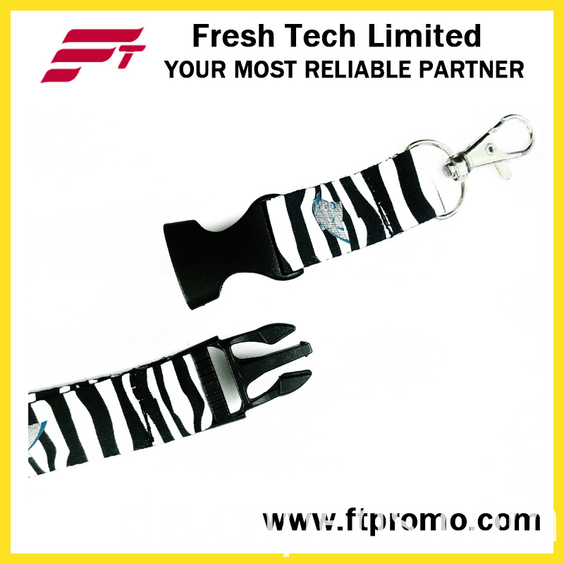2016 New Designed Zebra Style Polyester Lanyard